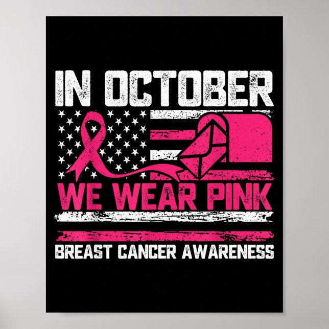 Poster In October We Wear Nk Stal Worker Breast Cancer  (Frente)