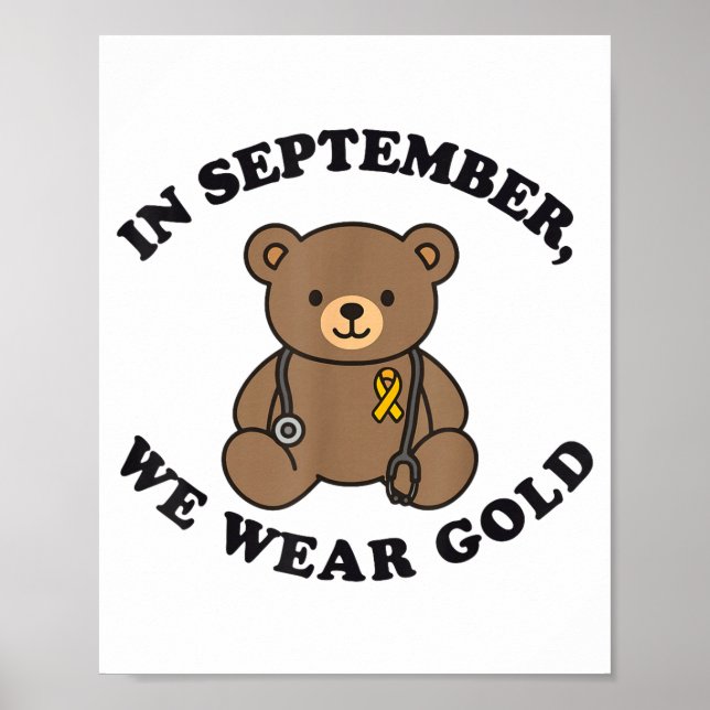 Poster In September We Wear Gold Pediatric Nurse Childhoo (Frente)