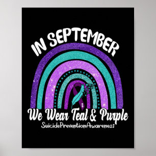 Poster In September We Wear Teal and Purple Rainbow Suici