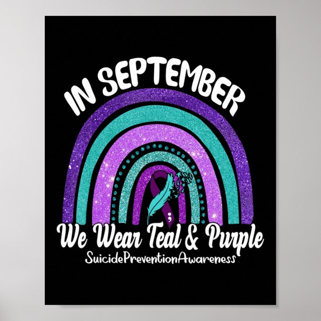 Poster In September We Wear Teal and Purple Rainbow Suici (Frente)
