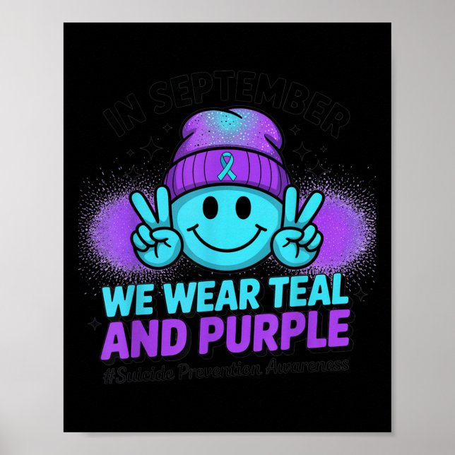 Poster In September We Wear Teal And Purple Suicide Preve (Frente)