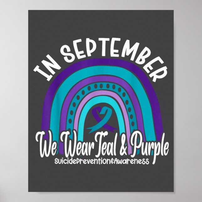 Poster In September We Wear Teal And Purple Suicide Preve (Frente)