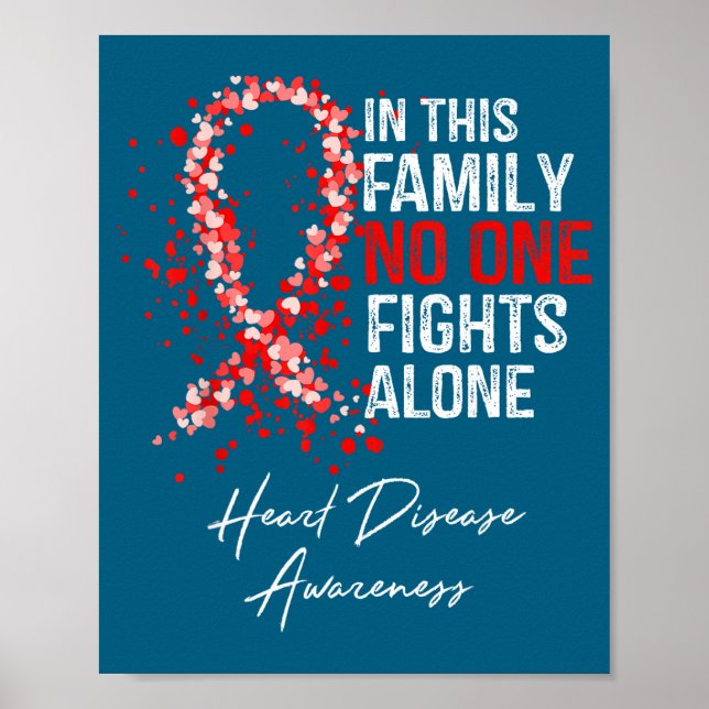 Poster In This Family Fights Alone Heart Disease Awarenes (Frente)