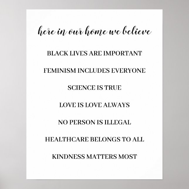 Poster In This House We Believe Modern Minimalist Design (Frente)