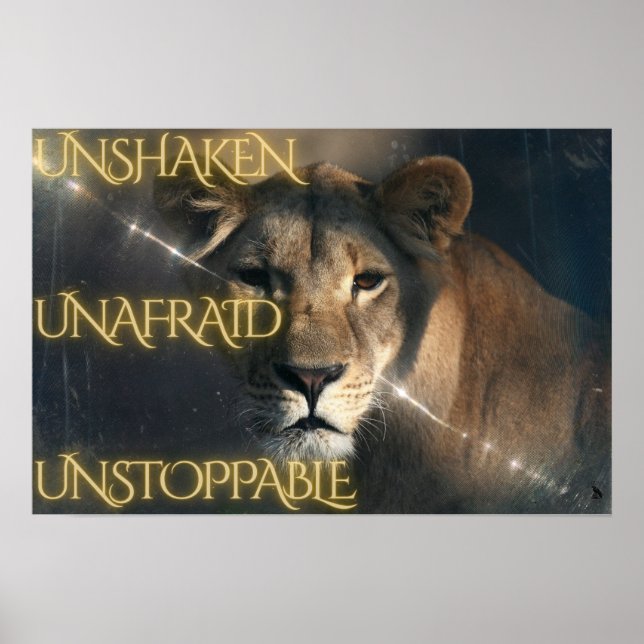 Poster Inabalável.  Sem medo.  Imparável. (Frente)