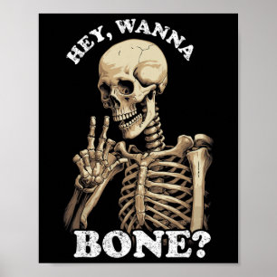 Poster Inadequado Halloween Para Homens Esqueleto De Mulh