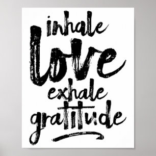 Poster Inalar Amor Exalar Gratidão Yoga Inspiração Qu