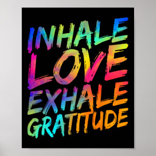 Poster Inalar Amor Exalar Gratidão Yoga Meditação Espirit