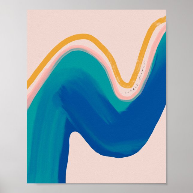 Poster Inalar Exalar - Abstrato Movimento Design (Frente)