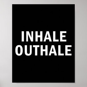 Poster Inalar Exalar Piada de Meditação de Respiração Eng