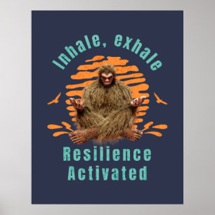 Poster Inalar, Exalar Resiliência Ativada Pé Grande