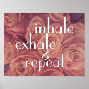 Poster inalar rosas rosa bonito inspiradoras
