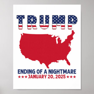 Poster Inauguração 2025 Trump Eleições Fim De Uma Cicatri