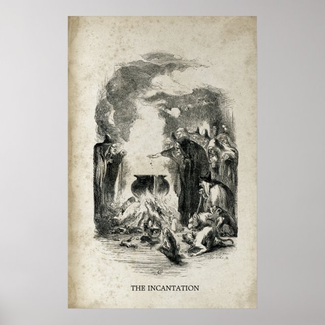 Pôster Incantação de bruxas do Velho Halloween (Frente)