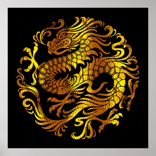 Poster Incêndio ouro: Um Dragão se Engraçando (Frente)