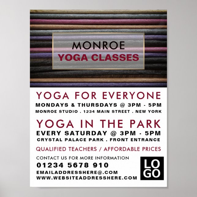 Poster Incenso Colorido, Publicidade Classe Yoga (Frente)