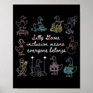 Poster Inclusão de ganso bobo vintage significa que todos