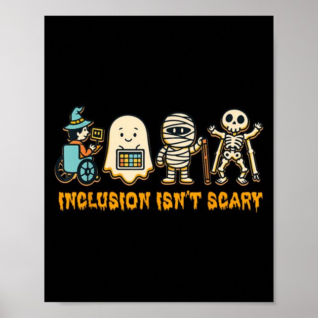 Poster Inclusion Isn't Y Halloween Sped Teacher Women Men (Frente)