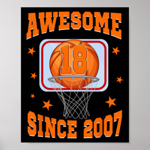 Poster Incrível com 18 Anos desde 2007 Aniversário de 18 