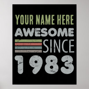 Poster Incrível desde 1983 aniversário de 40 anos