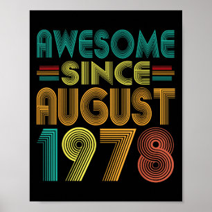 Poster Incrível desde agosto de 1978 Anos 47º aniversário
