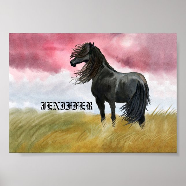 Poster Incrível Horse Watercolor (Frente)