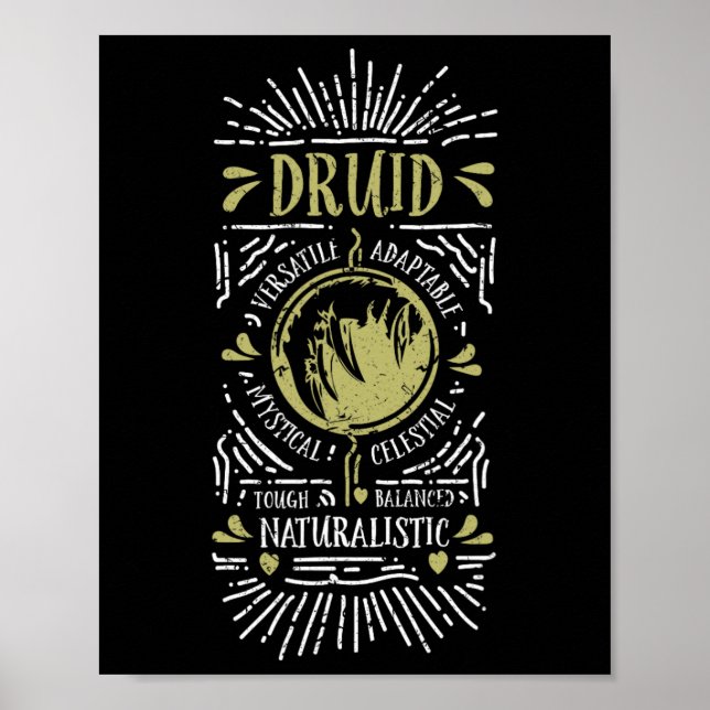 Poster Incrível jogador de RPG Druida de Wow 1  (Frente)