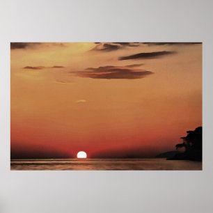 Poster Incrível Noite No Sunset Artístico De Akyaka