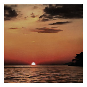 Pôster Incrível Noite No Sunset Artístico De Akyaka