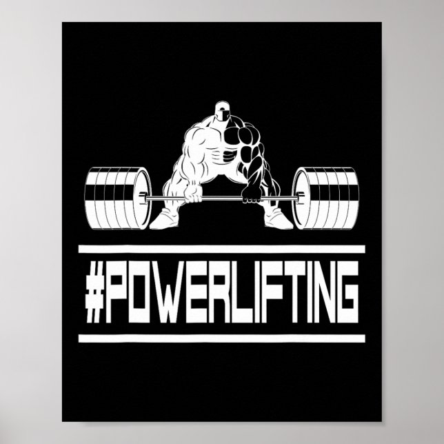 Poster Incrível #powerlifting Para Ratos de Academia e Le (Frente)
