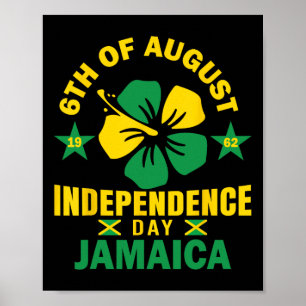Poster Independência Camisa 6 agosto 1962 Bandeira jamaic