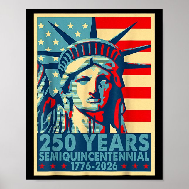 Poster Independência De 250 Anos Aniversário Da América 4 (Frente)