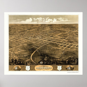 Pôster Independência, mapa panorâmico do MO - 1868