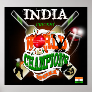 Pôster India 2011 campeões do campeonato do mundo do