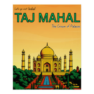 Pôster Índia Agra Taj Mahal viagem