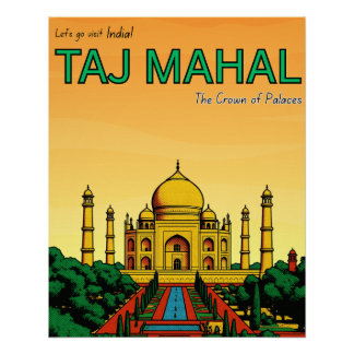 Pôster Índia Agra Taj Mahal viagem