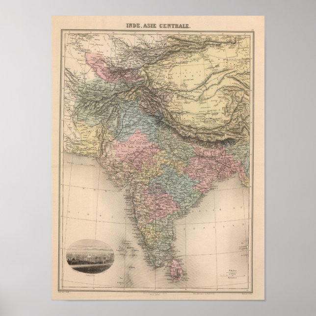 Pôster Índia - Ásia Central (Frente)