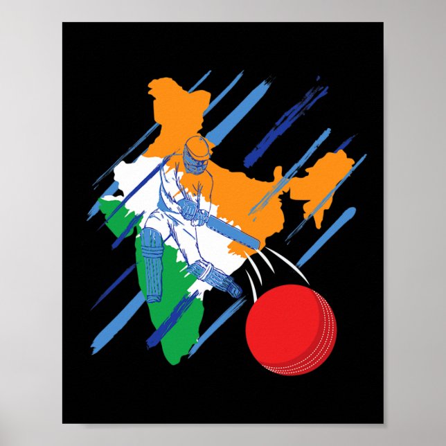 Poster India Cricket Fan Or Player  (Frente)
