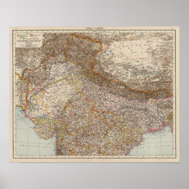 Pôster Índia Norte (Frente)