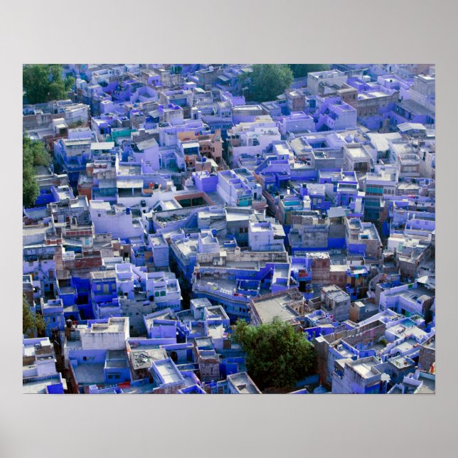 Pôster ÍNDIA, Rajasthan, Jodhpur: Cidade Azul de Jodhpur (Frente)