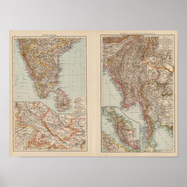 Poster Índia Sul, Birmânia, Península Malaia (Frente)