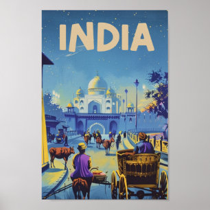 Poster India Vintage Familiar Viagem