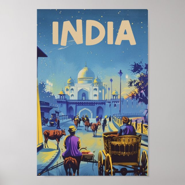 Poster India Vintage Familiar Viagem (Frente)