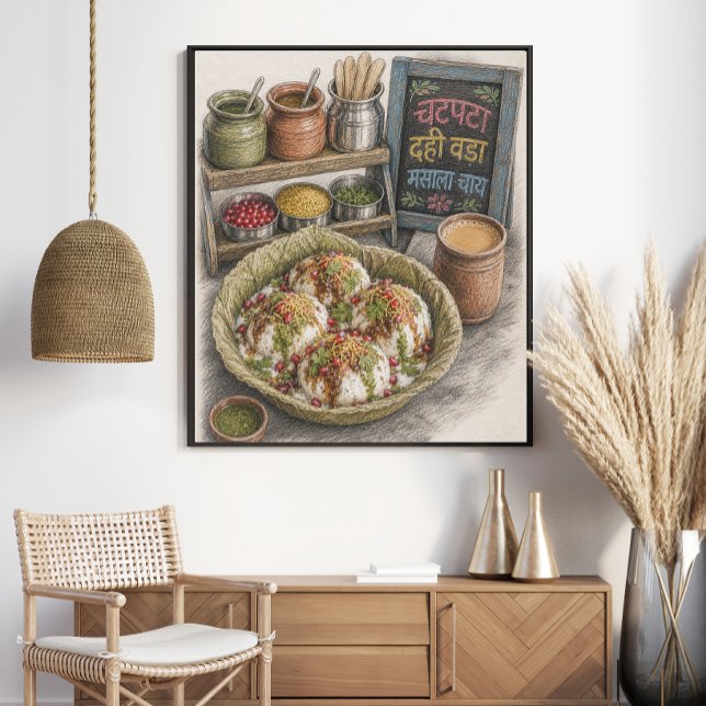 Poster Indian Dahi Vada Chaat e Masala Chai (Criador carregado)