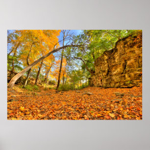 Poster Indian Village Canyon in Fall, Columbus, Ohio