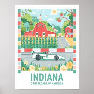 Poster Indiana Crossestradas da América — Viagem de Verão