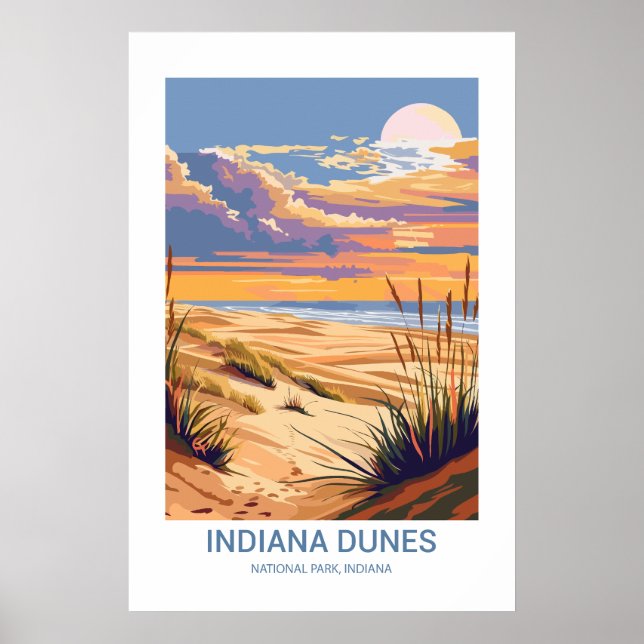Poster Indiana Dunes National Park Indiana EUA (Frente)