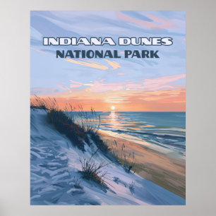 Poster Indiana Dunes National Park Lake Michigan
