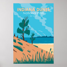 Poster Indiana Dunes National Park Vintage