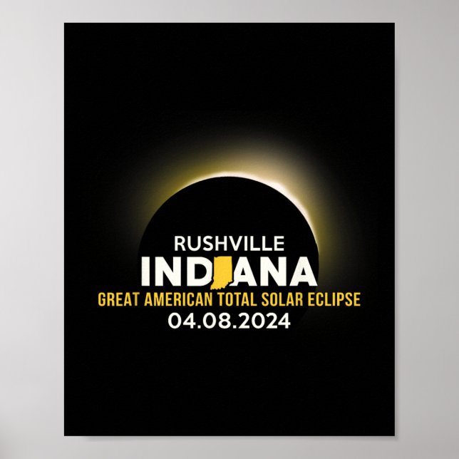 Poster Indiana No Eclipse Solar Total 2024 (Frente)